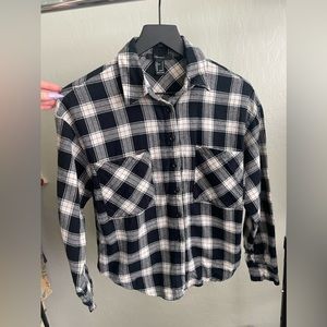 F21 Black & White Flannel - Women’s Small